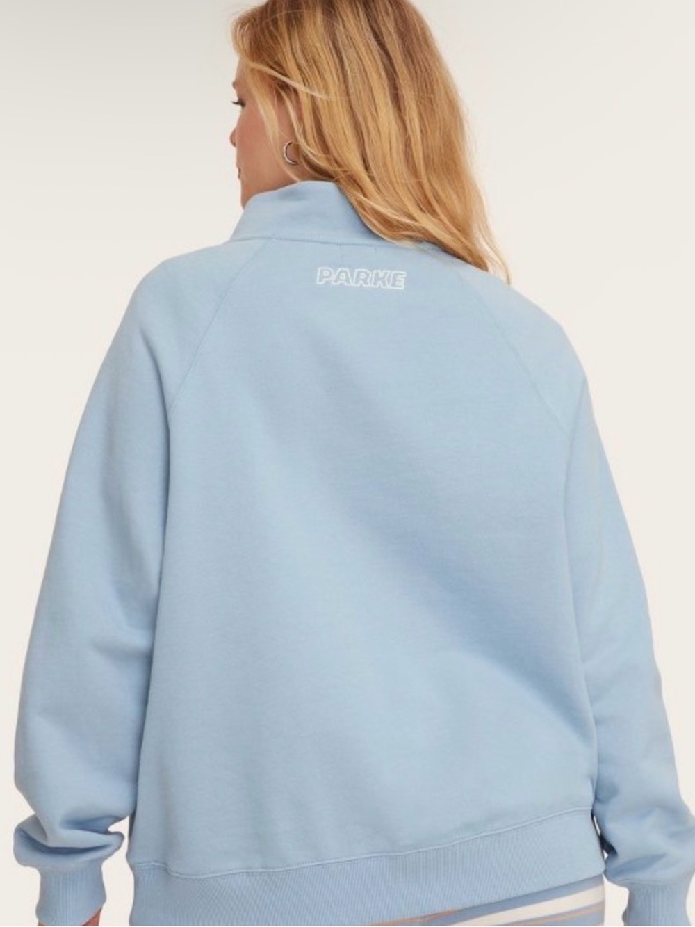 Parke Women’s Light Blue Pullover Half-Zip Sweatshirt